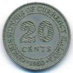 Malaya, 20 cents, 1950
