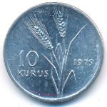 Turkey, 10 kurus, 1975
