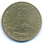 Джибути, 20 франков (1983–2016 г.)