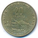Djibouti, 20 francs, 1977–2017