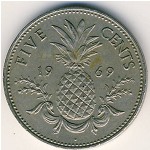 Bahamas, 5 cents, 1966–1970