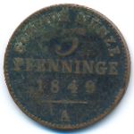 Пруссия, 3 пфеннинга (1849 г.)