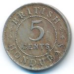 British Honduras, 5 cents, 1907–1909