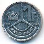 Belgium, 1 franc, 1989