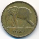 Belgian Congo, 5 francs, 1947