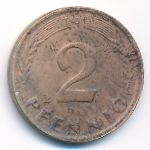 West Germany, 2 pfennig, 1963
