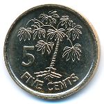 Сейшелы, 5 центов (2010–2012 г.)