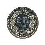 Switzerland, 2 francs, 1993