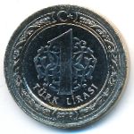 Turkey, 1 lira, 2019