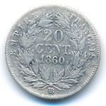 France, 20 centimes, 1856–1863