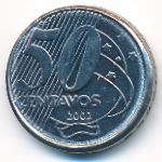 Brazil, 50 centavos, 2002