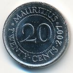 Маврикий, 20 центов (1990–2016 г.)
