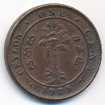 Ceylon, 1 cent, 1925