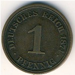 Germany, 1 pfennig, 1873–1889