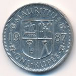 Mauritius, 1 rupee, 1987