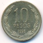 Chile, 10 pesos, 1998