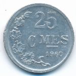 Luxemburg, 25 centimes, 1960