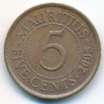 Mauritius, 5 cents, 2005