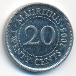 Mauritius, 20 cents, 2005