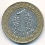 Turkey, 1 lira, 2009