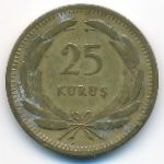 Turkey, 25 kurus, 1956