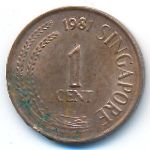 Сингапур, 1 цент (1980–1981 г.)
