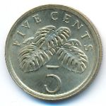 Singapore, 5 cents, 1988