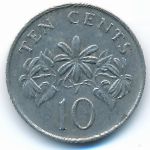 Singapore, 10 cents, 1990