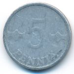 Finland, 5 pennia, 1977