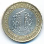 Turkey, 1 lira, 2009