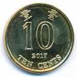 Hong Kong, 10 cents, 2017
