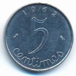 France, 5 centimes, 1962