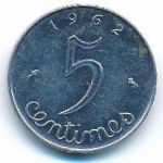 France, 5 centimes, 1962