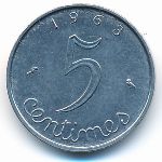 France, 5 centimes, 1963
