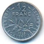 Франция, 1/2 франка (1965 г.)