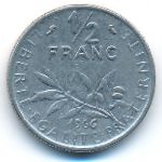 Франция, 1/2 франка (1966 г.)