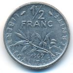 Франция, 1/2 франка (1969 г.)