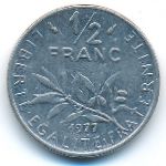 Франция, 1/2 франка (1977 г.)