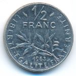 Франция, 1/2 франка (1983 г.)