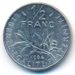 Франция, 1/2 франка (1984 г.)