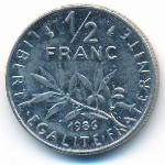 Франция, 1/2 франка (1986 г.)