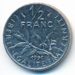 Франция, 1/2 франка (1991 г.)