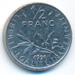 Франция, 1/2 франка (1991 г.)