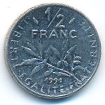 Франция, 1/2 франка (1991 г.)