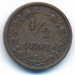 Нидерланды, 1/2 цента (1884–1885 г.)
