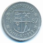 Mauritius, 1 rupee, 1987