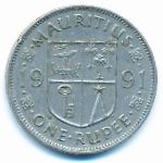 Mauritius, 1 rupee, 1991