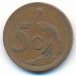 South Africa, 5 cents, 1990