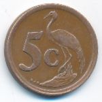 South Africa, 5 cents, 1990