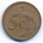 South Africa, 5 cents, 1990